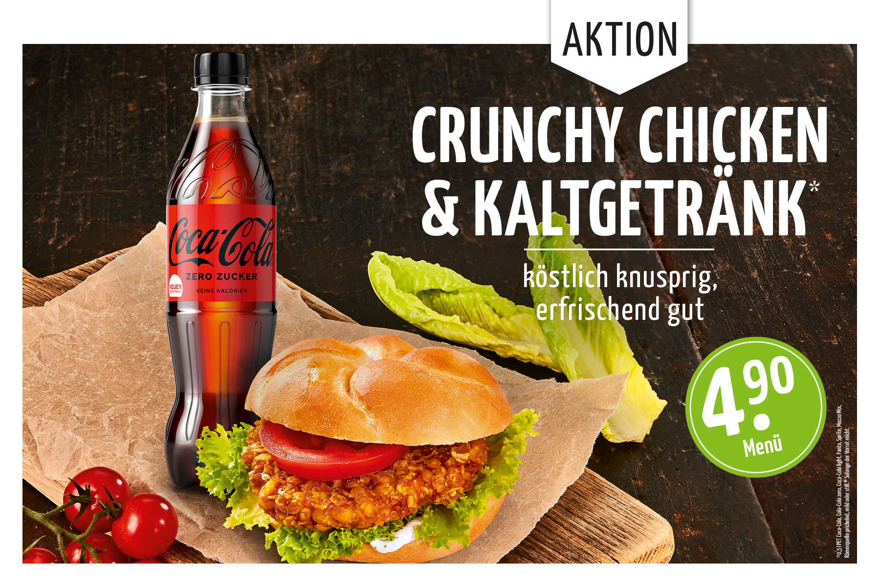 # Menü: Crunchy Chicken & Coca-Cola Kaltgetränk 0,5 l